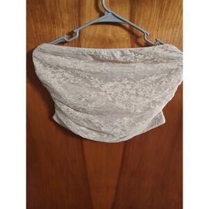 Wild Fable Womens Tube Top Lace Beige Ruched Sleeveless Party Tank Medium Y2K